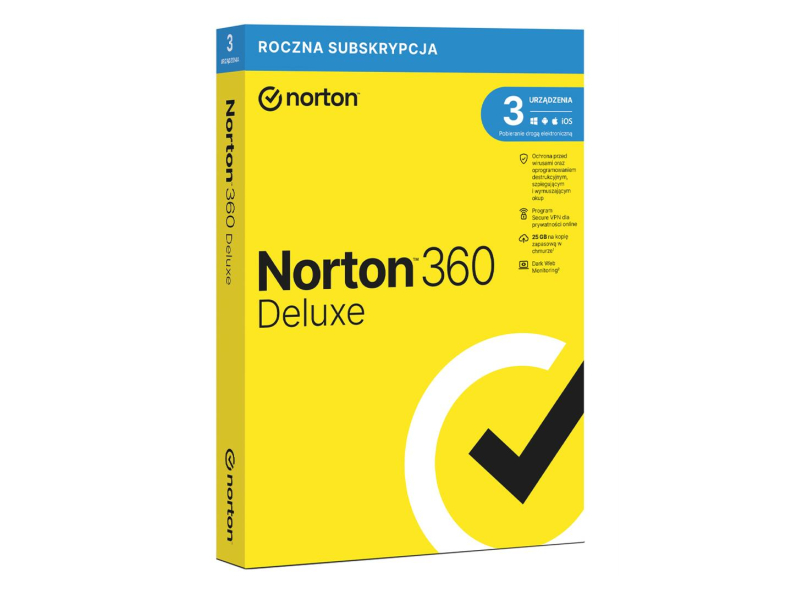 NortonLifeLock 360 Deluxe 3st. (12m.) VPN backup kontrola rodzicielska